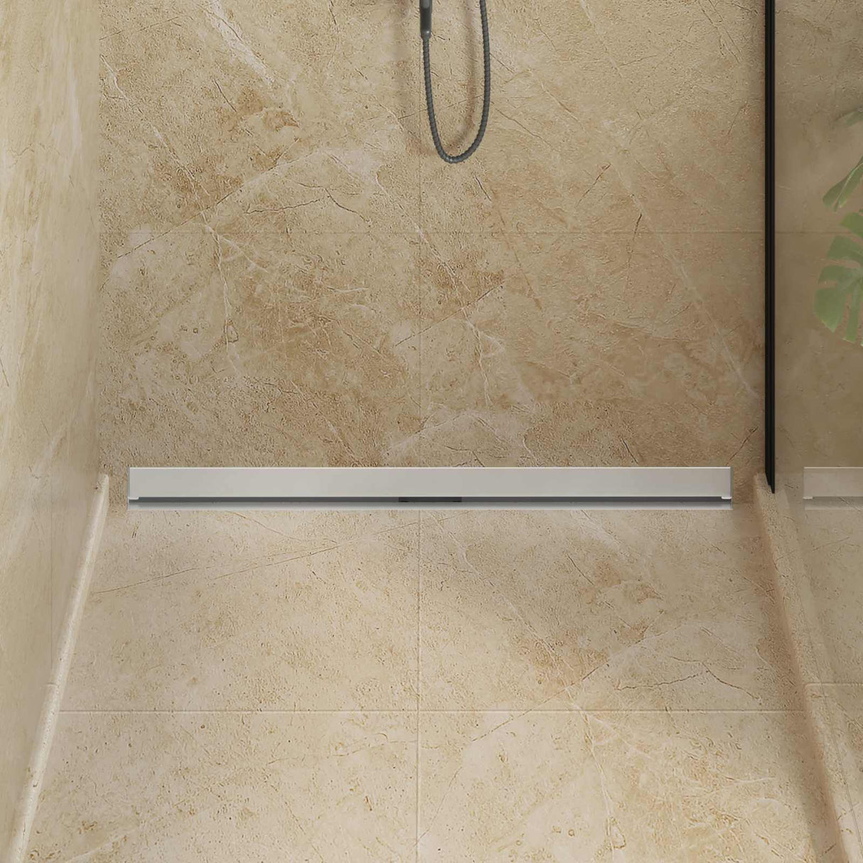 Vidaxl wandgemonteerde douche afvoer zilver 100 cm roestvrij staal 304