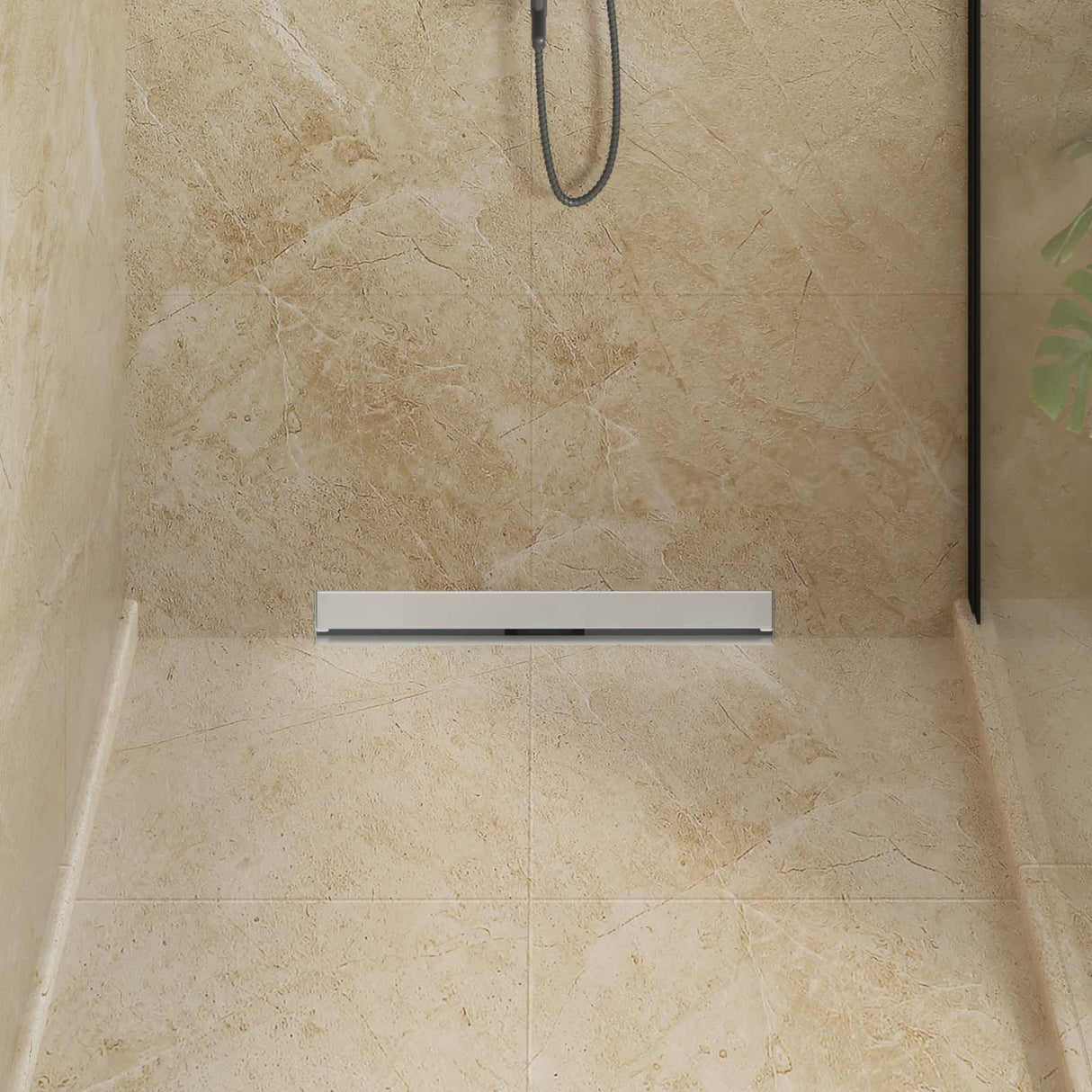 Vidaxl wandgemonteerde douche afvoer zilver 60 cm roestvrij staal 304