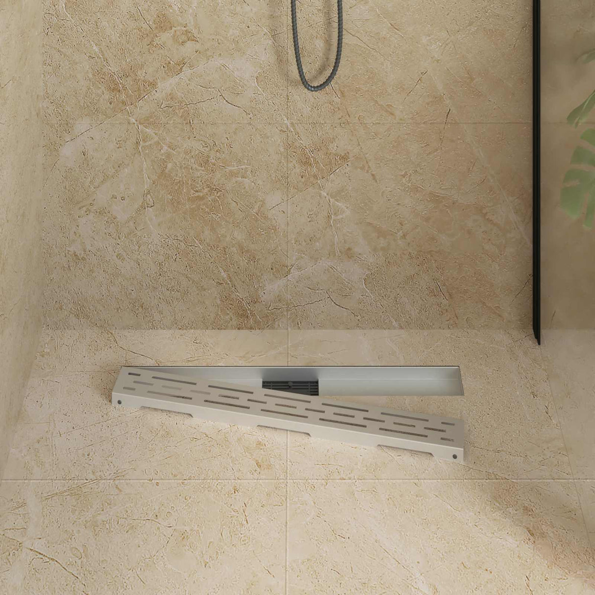Vidaxl doucheafvoer met lijndesign zilver 80 cm roestvrij staal 304