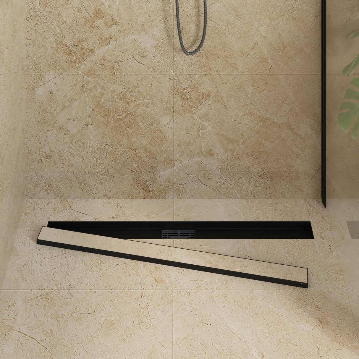 Vidaxl 2 in 1 doucheafvoer zwart 90 cm roestvrij staal 304