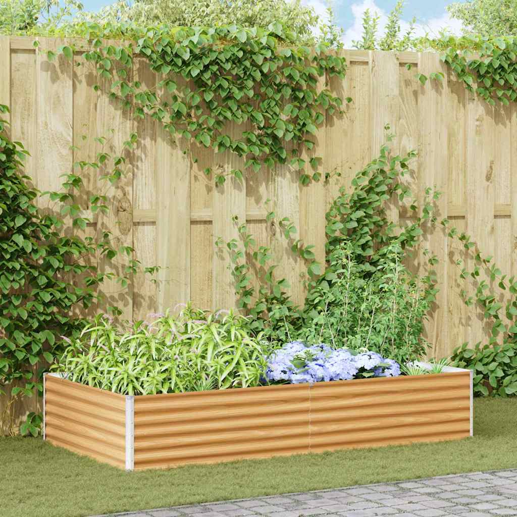 Vidaxl verhoogde plantenbak 195 x 100 x 36 cm gegalvaniseerd staal