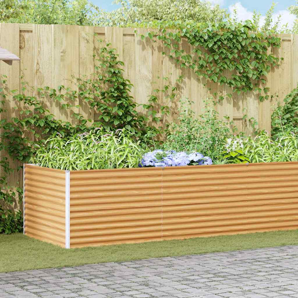 Vidaxl verhoogde plantenbak 485 x 100 x 68 cm gegalvaniseerd staal