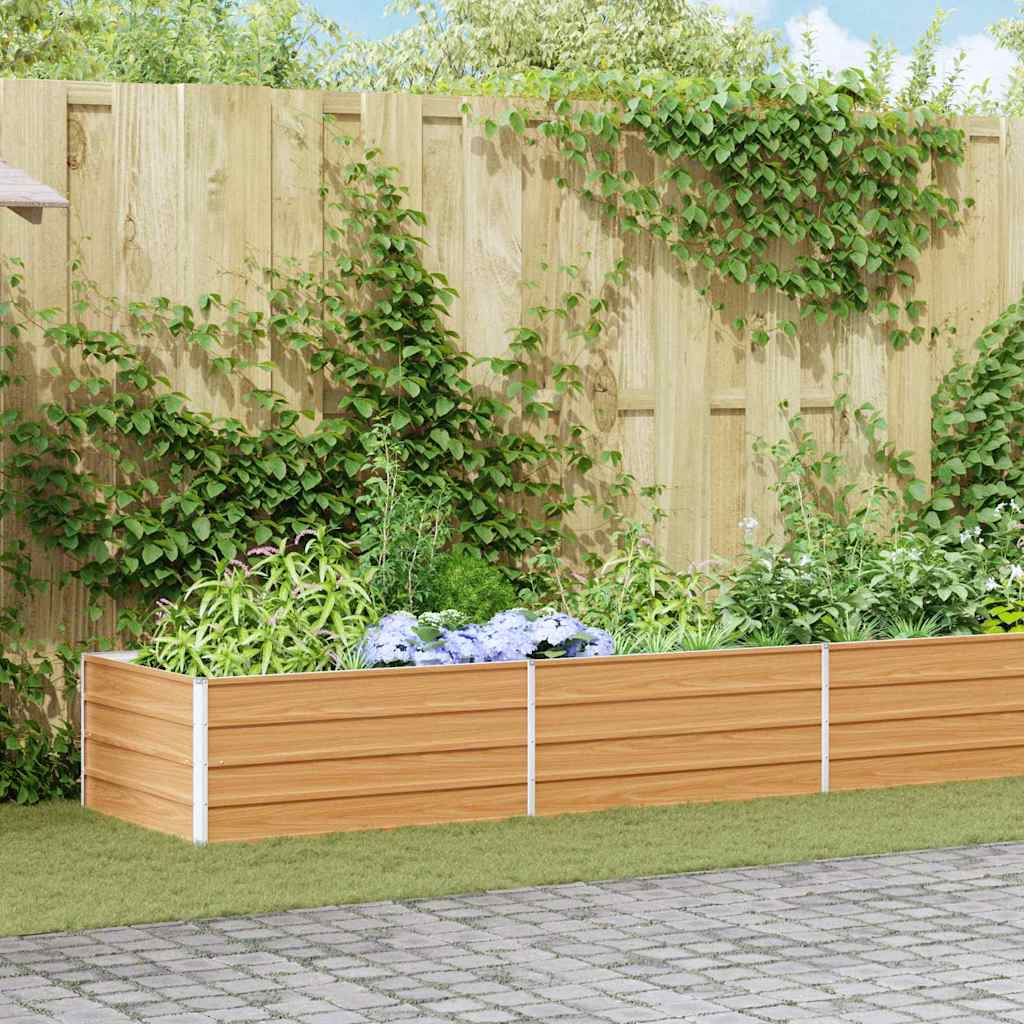 Vidaxl verhoogde plantenbak licht bruin 600 x 80 x 45 cm
