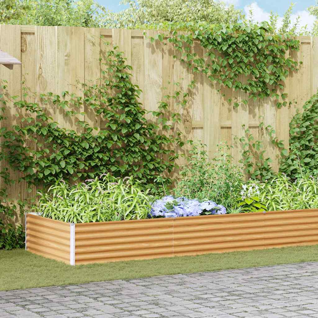 Vidaxl verhoogde plantenbak 582 x 100 x 36 cm gegalvaniseerd staal