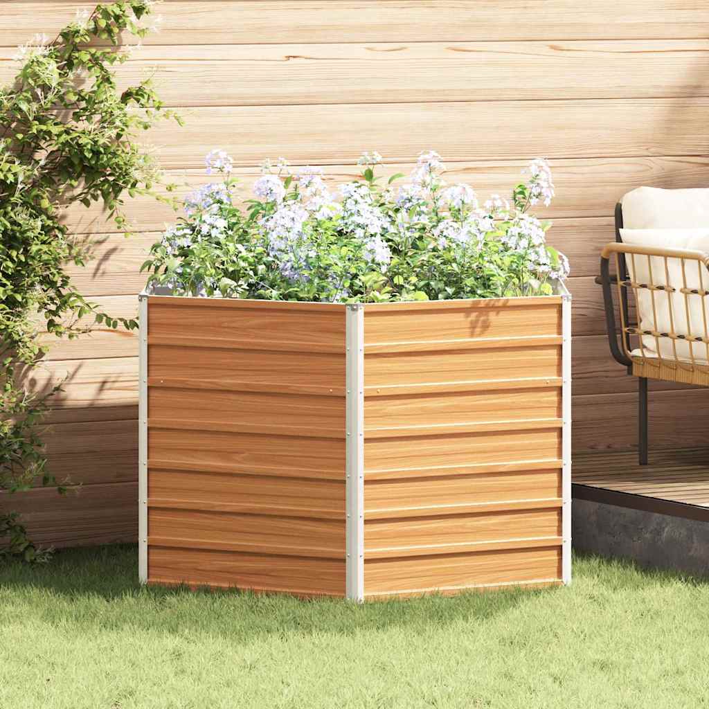 Vidaxl verhoogd tuinbed licht bruin 129 x 129 x 77 cm