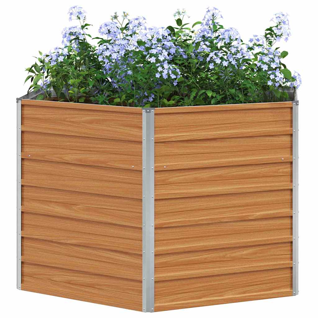 Vidaxl verhoogd tuinbed licht bruin 129 x 129 x 77 cm