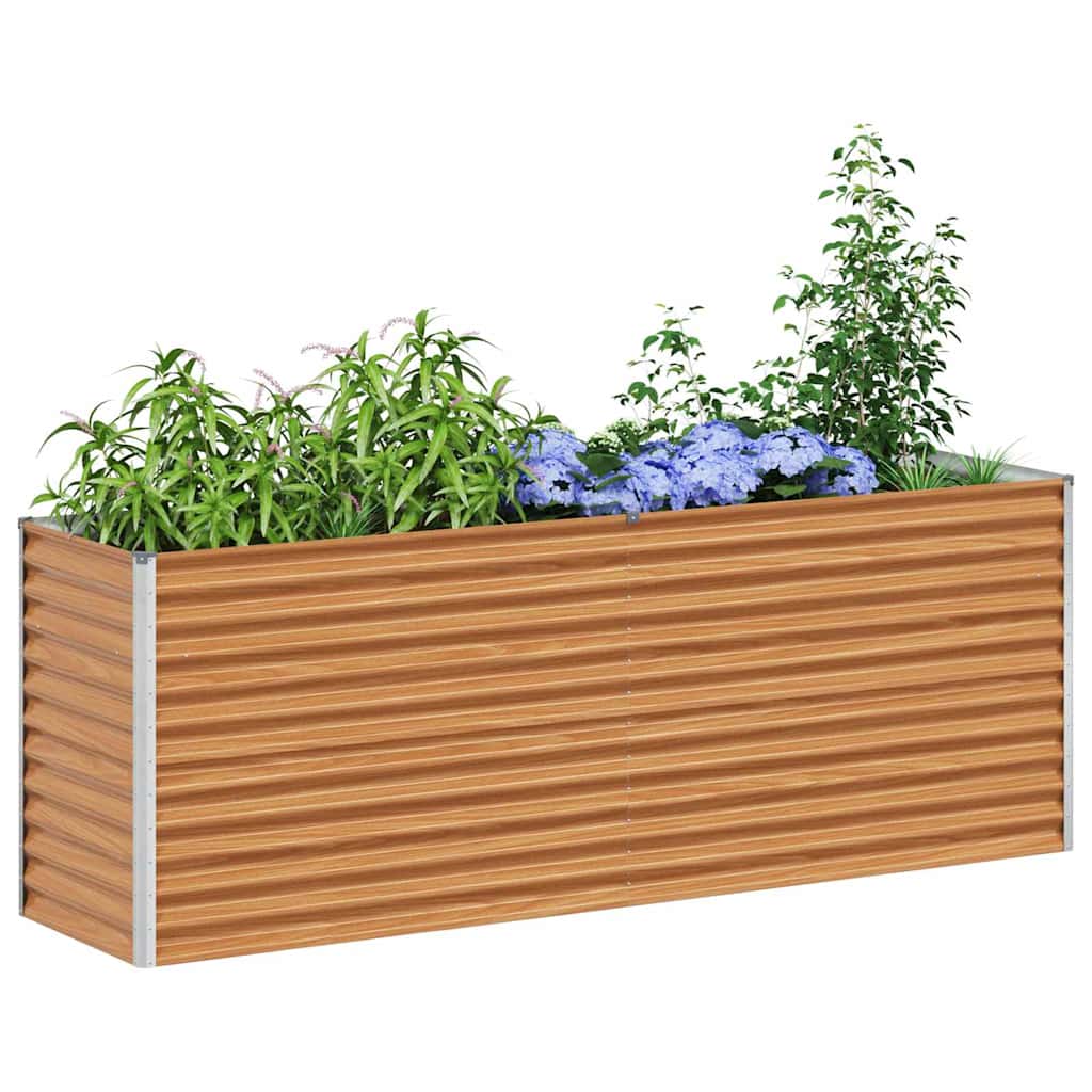 Vidaxl verhoogde plantenbak 195 x 50 x 68 cm gegalvaniseerd staal