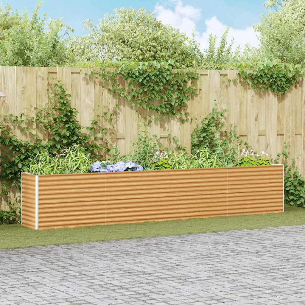 Vidaxl verhoogde plantenbak 390 x 50 x 68 cm gegalvaniseerd staal