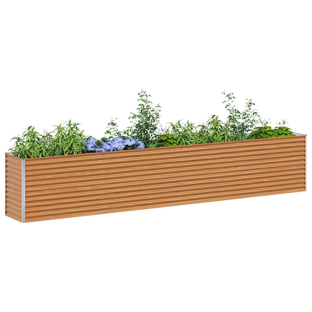 Vidaxl verhoogde plantenbak 390 x 50 x 68 cm gegalvaniseerd staal