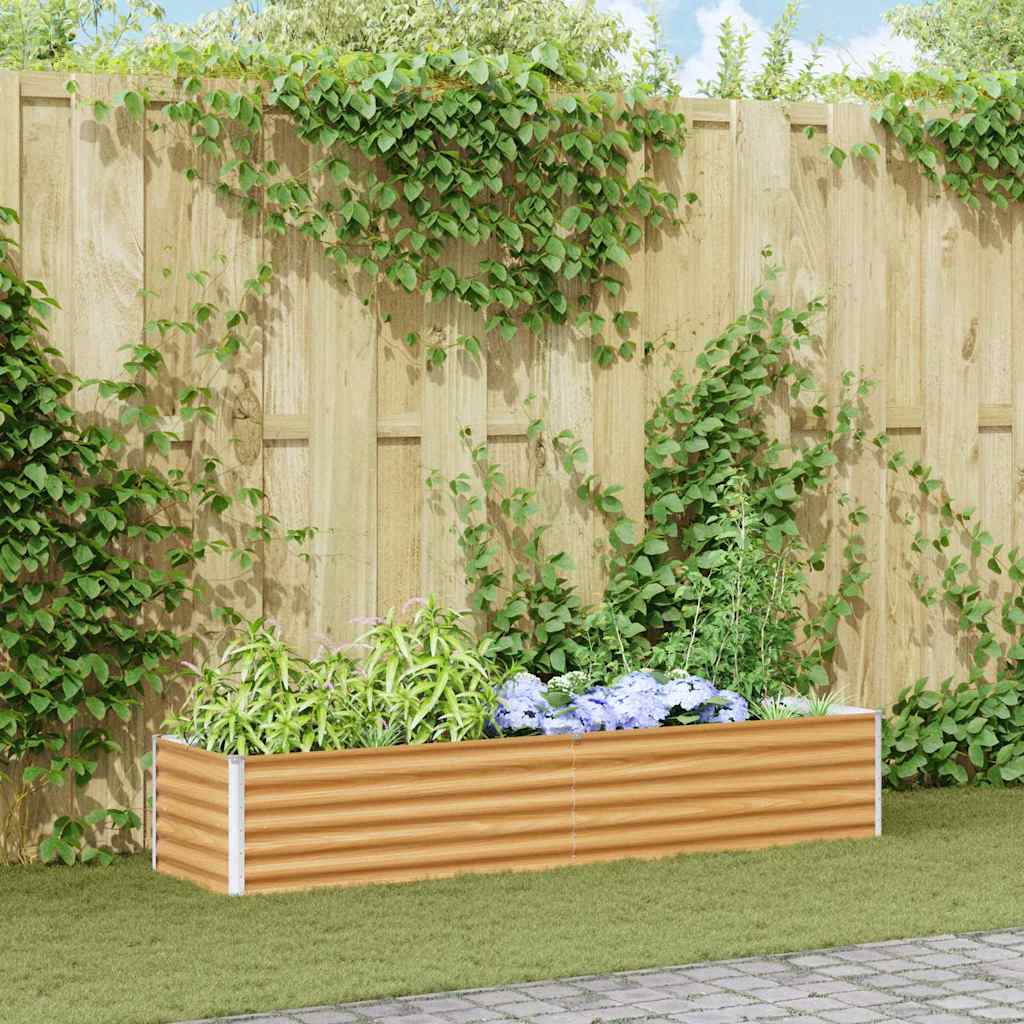 Vidaxl verhoogde plantenbak 195 x 50 x 36 cm gegalvaniseerd staal