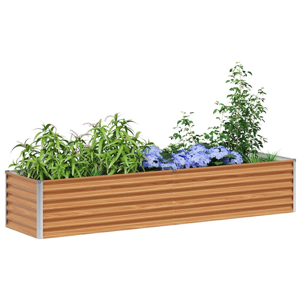 Vidaxl verhoogde plantenbak 195 x 50 x 36 cm gegalvaniseerd staal