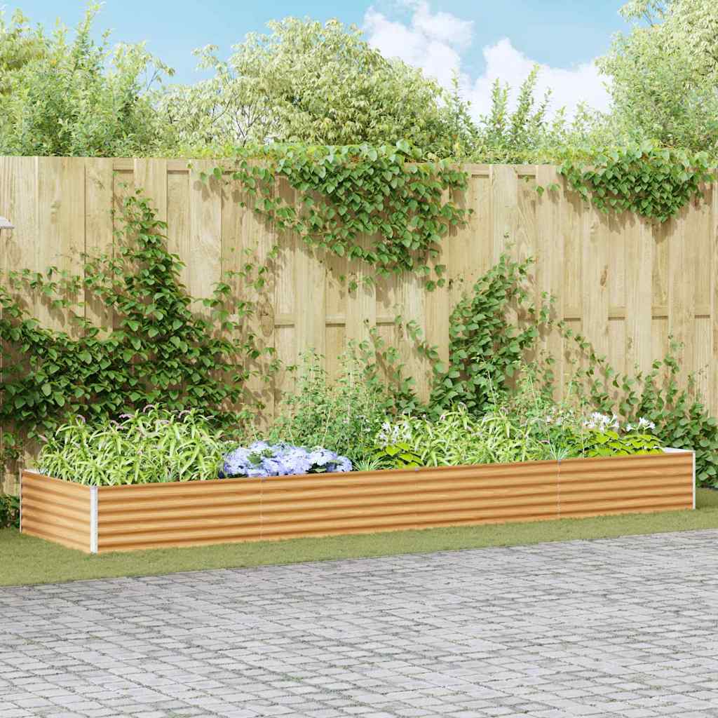 Vidaxl verhoogde plantenbak 390 x 100 x 36 cm gegalvaniseerd staal