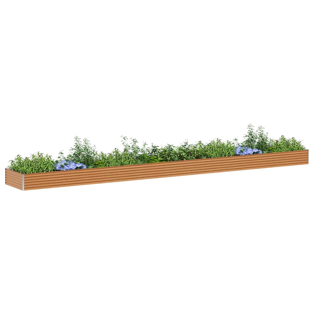 Vidaxl verhoogde plantenbak 775 x 100 x 36 cm gegalvaniseerd staal
