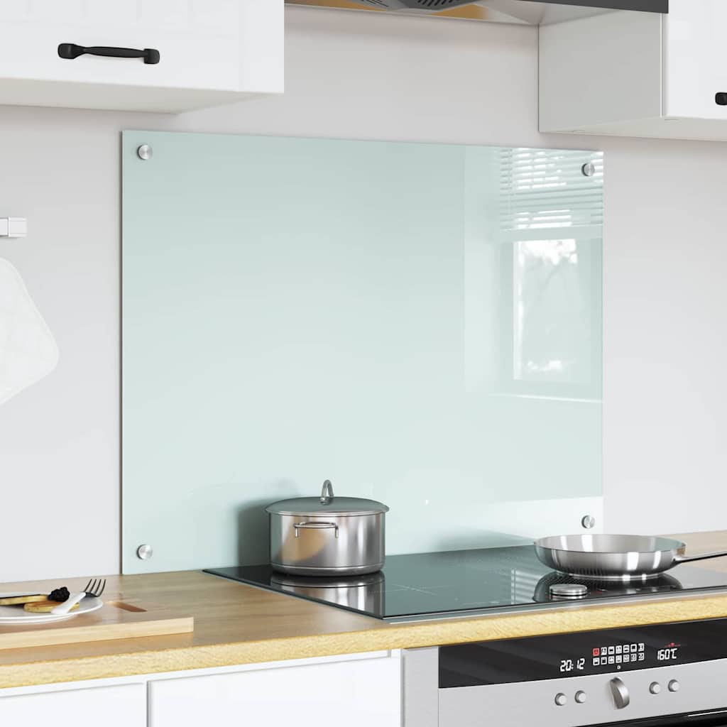 Vidaxl keuken achterwand wit 80 x 60 cm gehard glas