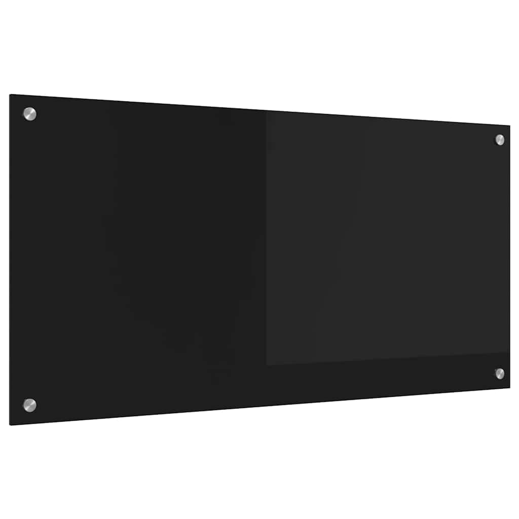 Vidaxl keuken achterwand zwart 100 x 50 cm gehard glas