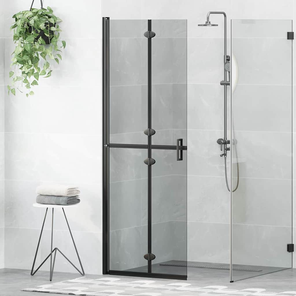 Vidaxl inloopdouchewand zwart 90 x 6.5 x 190 cm