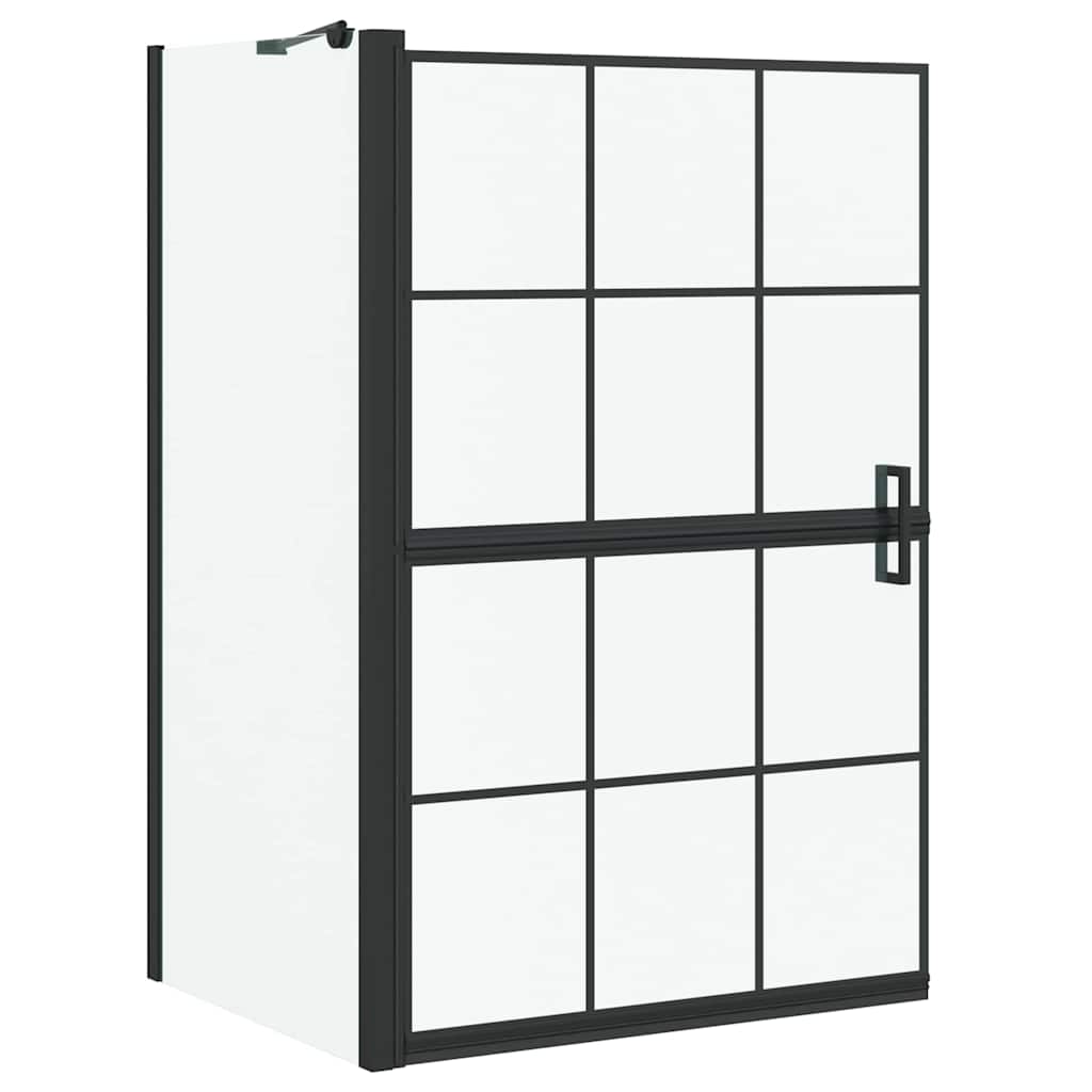 Vidaxl bad douchescreen zwart en transparant 116 x 68 x 128 cm