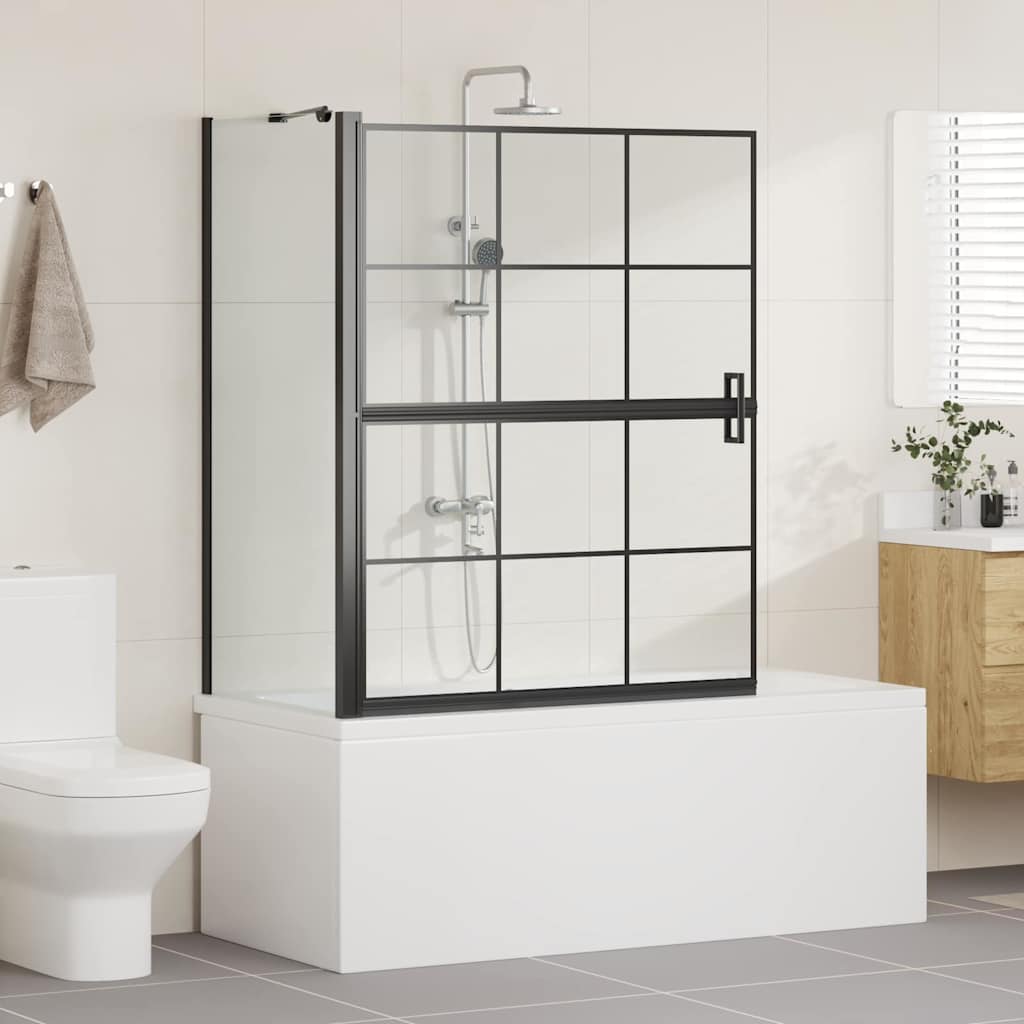 Vidaxl bad douchescreen zwart en transparant 116 x 68 x 128 cm