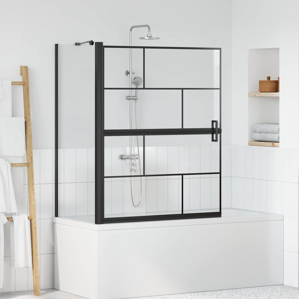 Vidaxl bad douchescreen zwart en transparant 116 x 68 x 128 cm