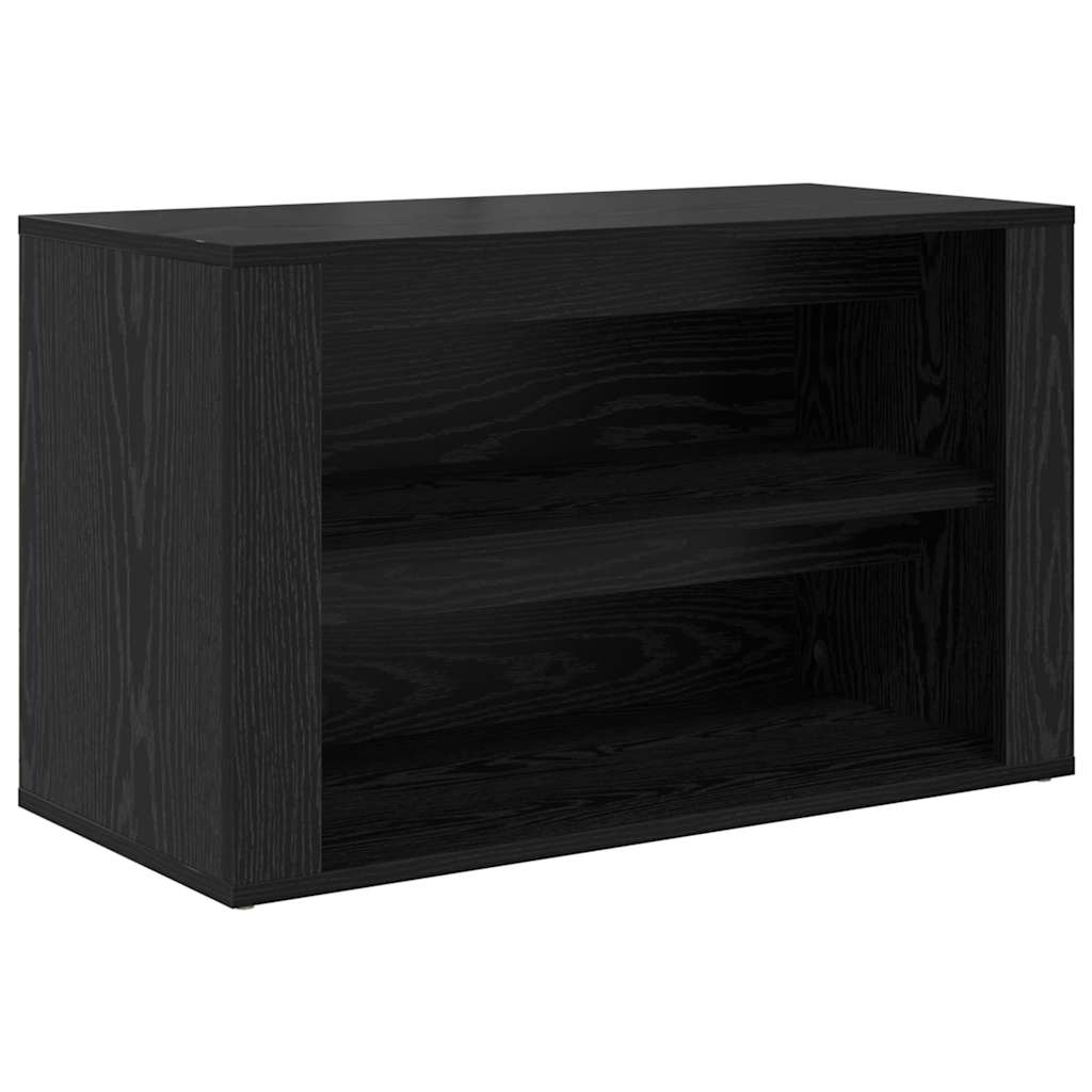 Vidaxl schoenenrek met plank zwart eiken 75 x 35 x 45 cm bewerkt hout