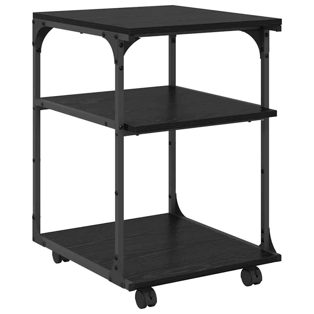 Vidaxl printerstand zwart eiken 43 x 48 x 64 cm bewerkt hout
