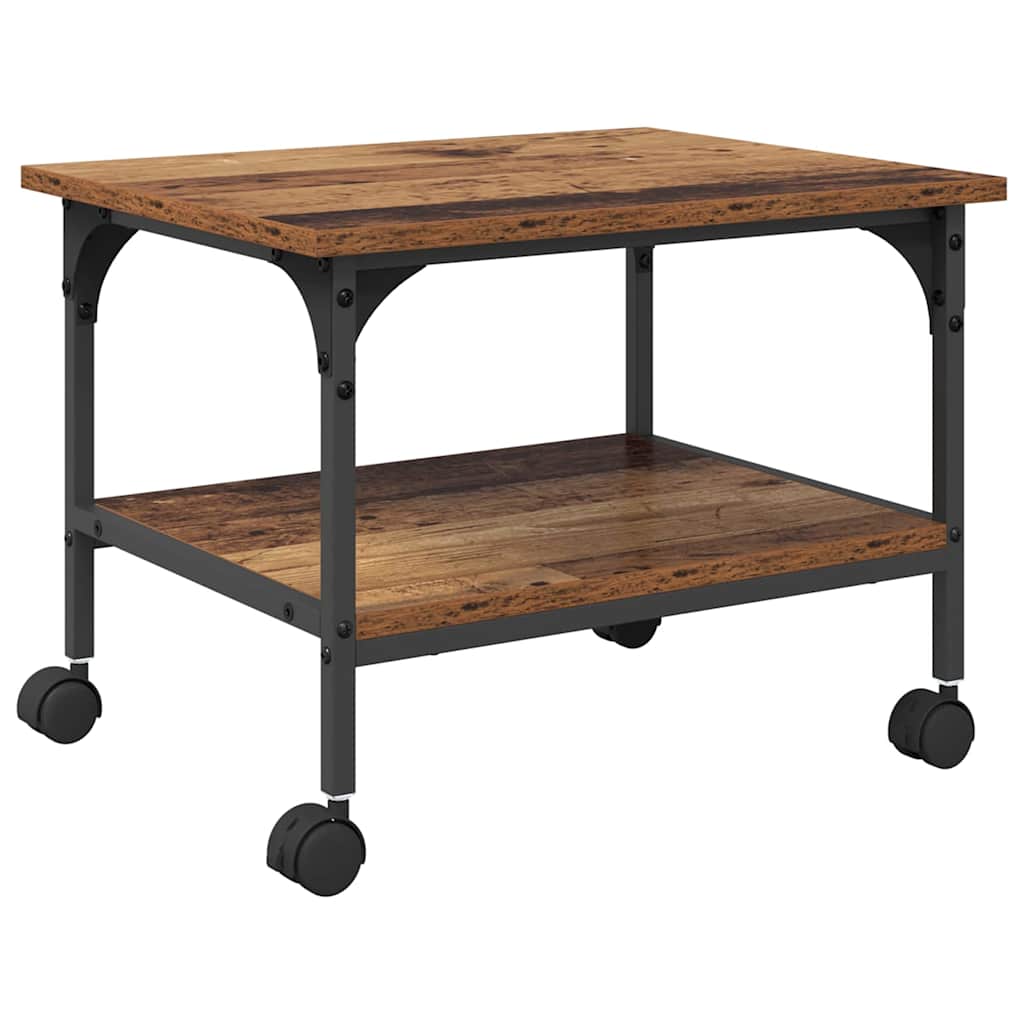 Vidaxl printerstand oud hout 50 x 40 x 38 cm bewerkt hout
