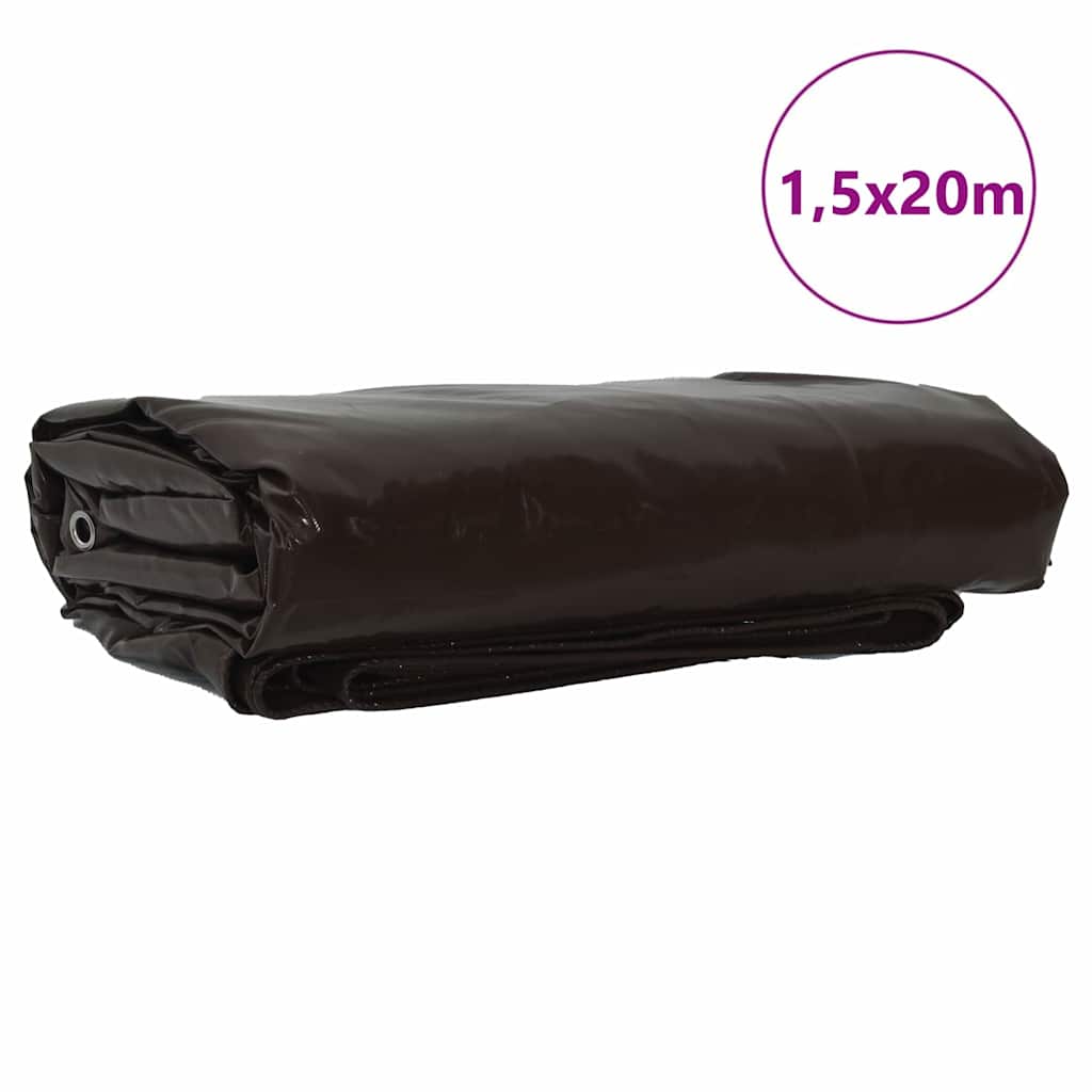 Vidaxl zeil 650g m² bruin 1,5 x 20 m canvas met pvc-coating
