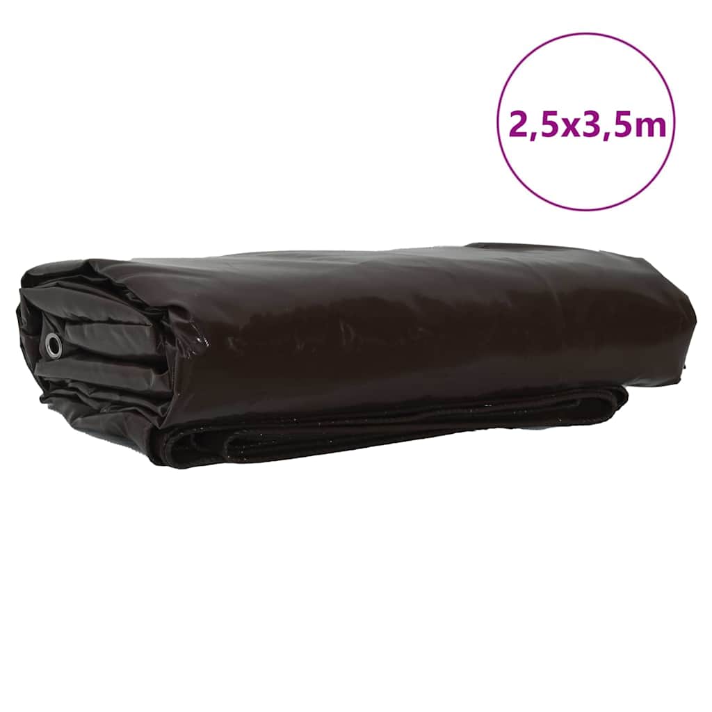 Vidaxl zeil 650g m² bruin 2,5 x 3,5 m canvas met pvc-coating
