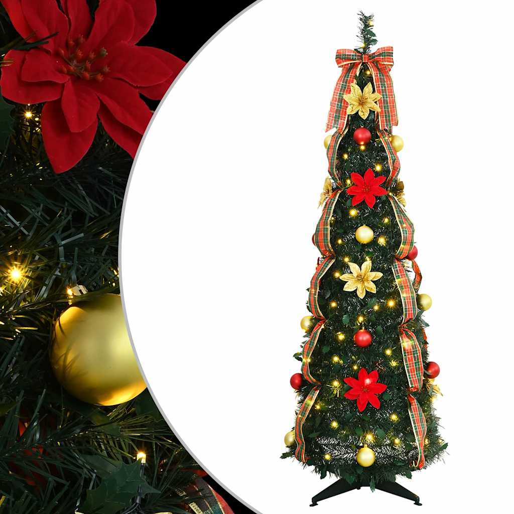 Vidaxl kunstkerstboom met 100 led met standaard groen 155 cm pvc