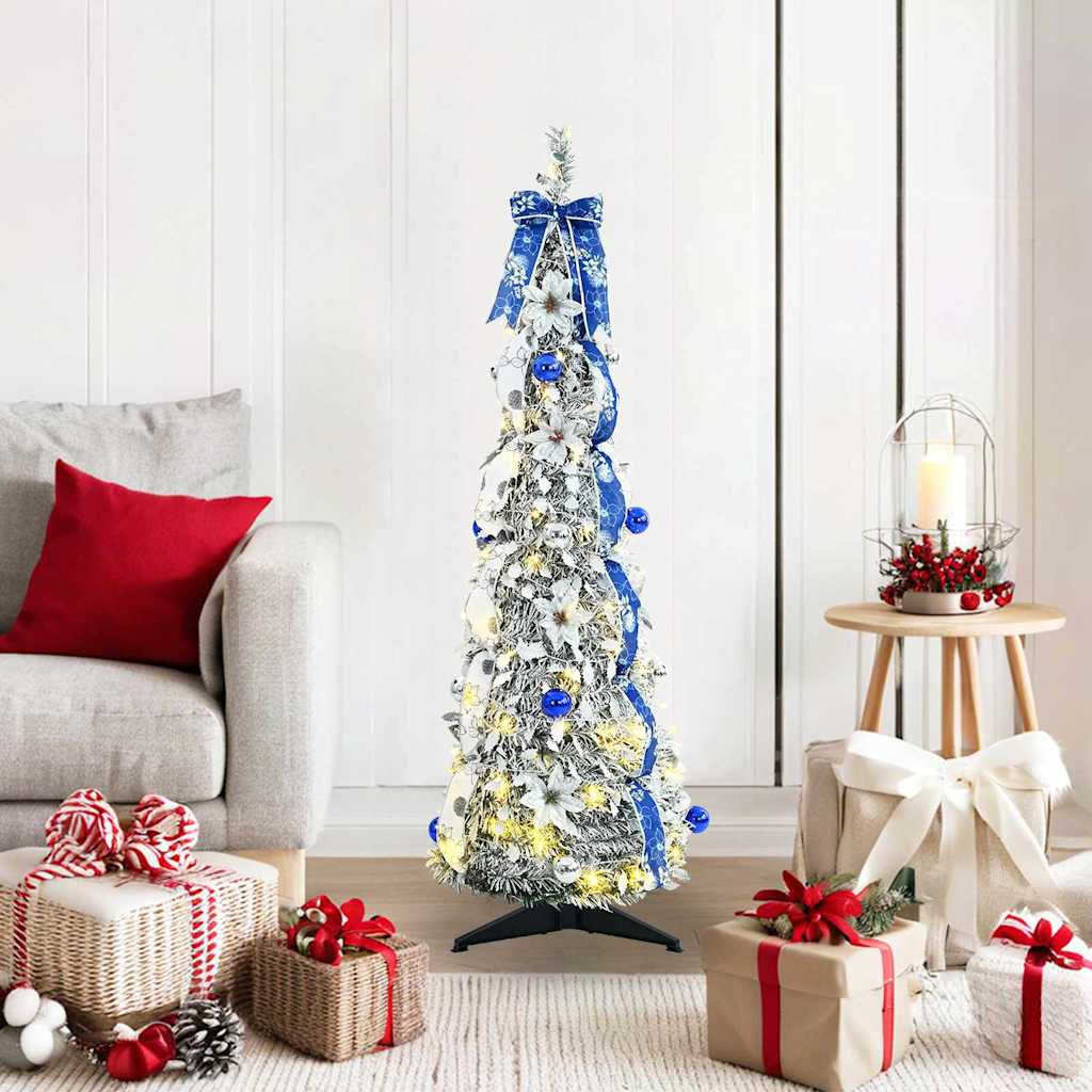 Vidaxl kunstkerstboom met 50 led met standaard wit 120 cm pvc