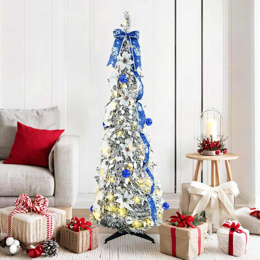 Vidaxl kunstkerstboom met 100 led met standaard wit 150 cm pvc