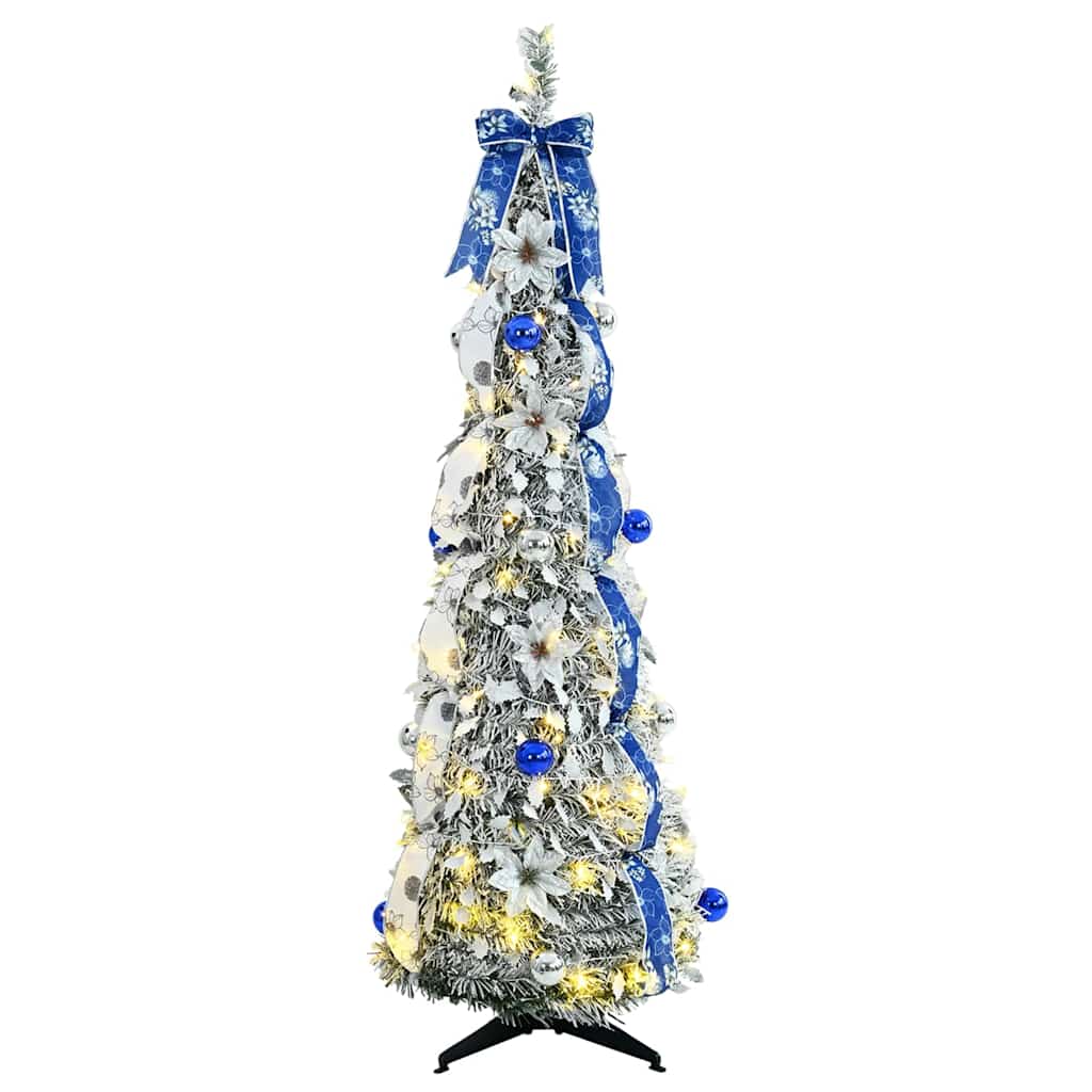 Vidaxl kunstkerstboom met 100 led met standaard wit 150 cm pvc
