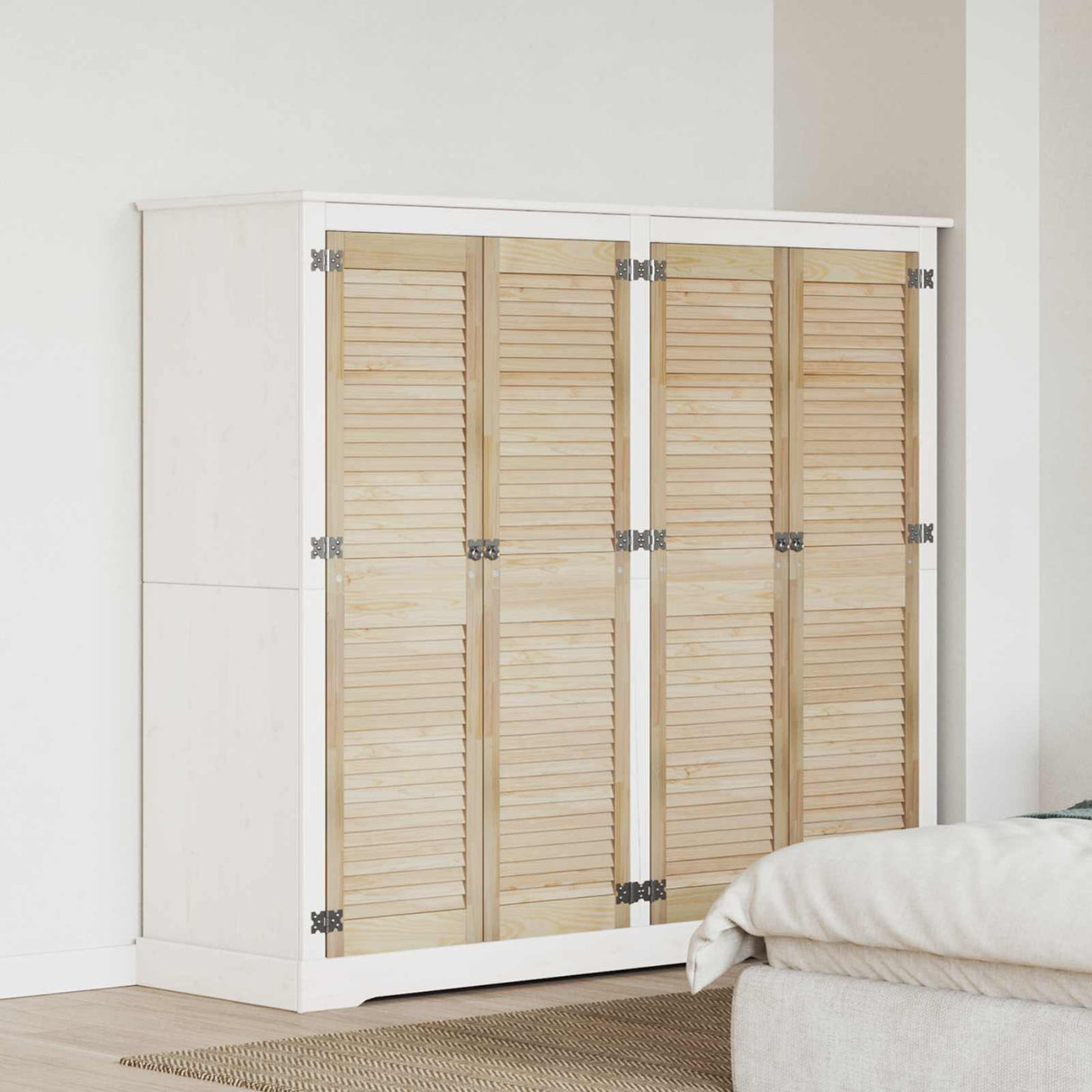 Vidaxl kastdeur 4 pcs naturel 140,5 x 2,1 x 39,5 cm massief grenenhout