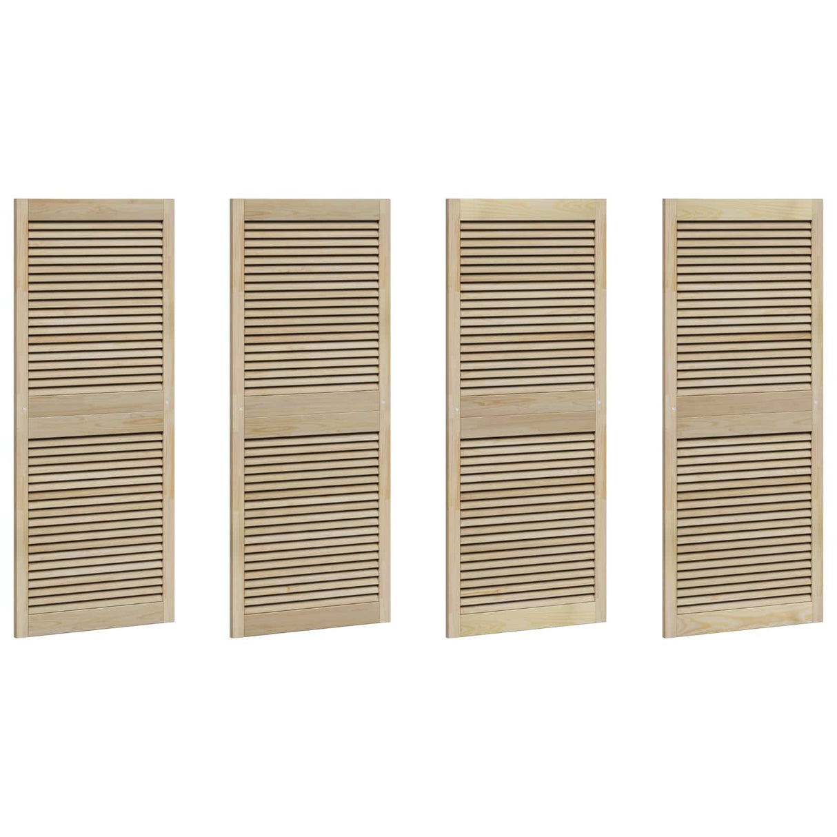 Vidaxl kastdeur 4 pcs naturel 140,5 x 2,1 x 59,5 cm massief grenenhout