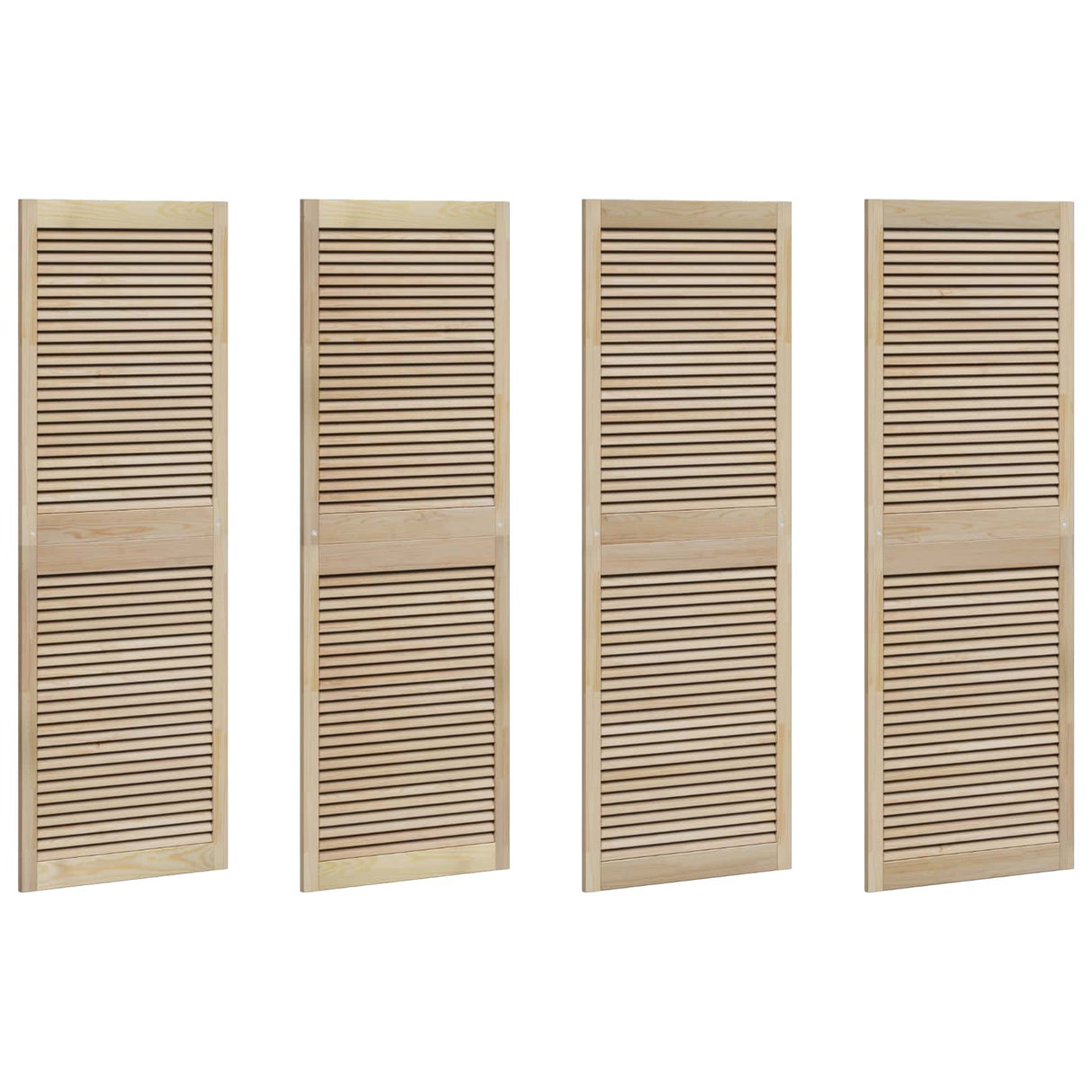Vidaxl kastdeur 4 pcs naturel 170 x 2,1 x 59,5 cm massief grenenhout