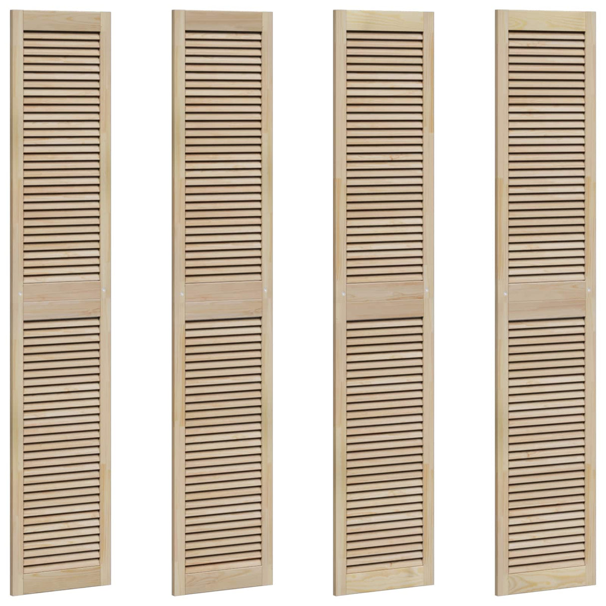 Vidaxl kastdeur 4 pcs naturel 201 x 2,1 x 39,5 cm massief grenenhout