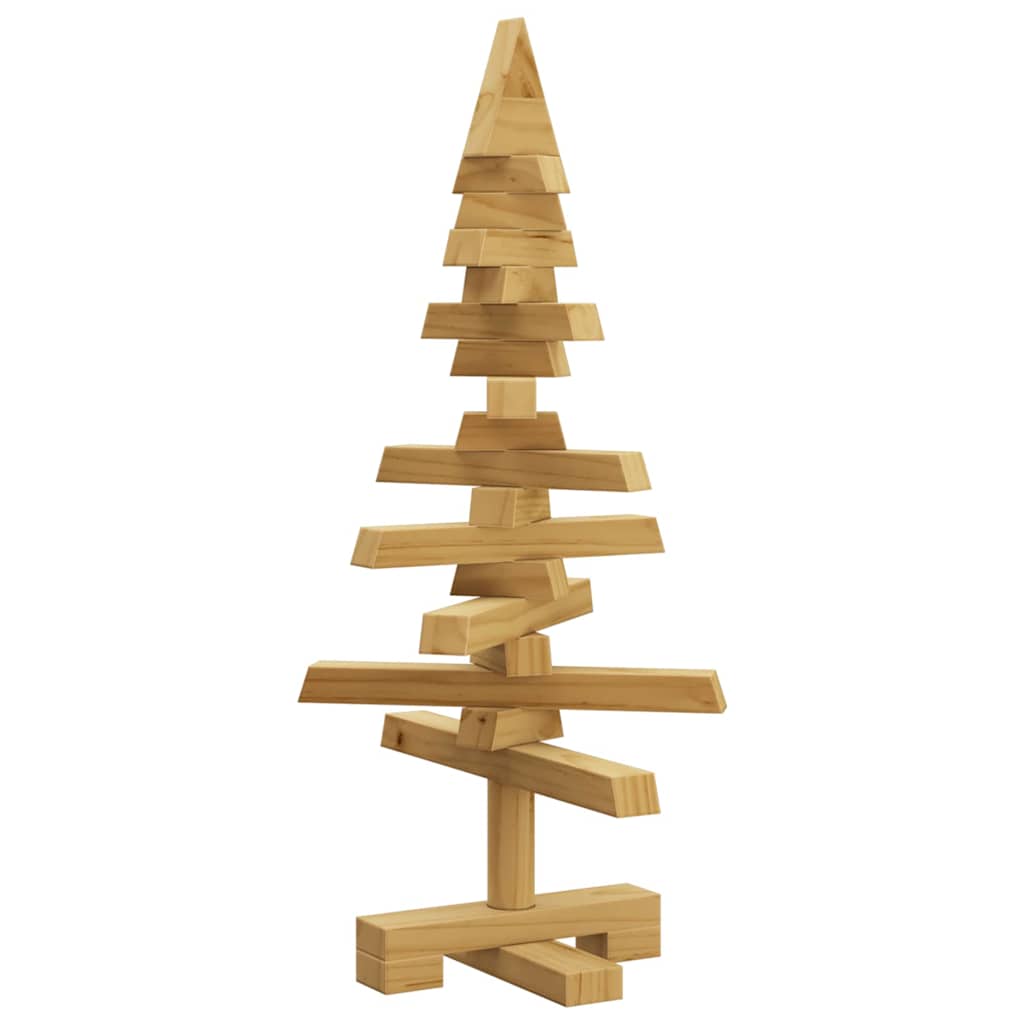 Vidaxl houten kerstboom met standaard bruin 60 cm massief grenenhout