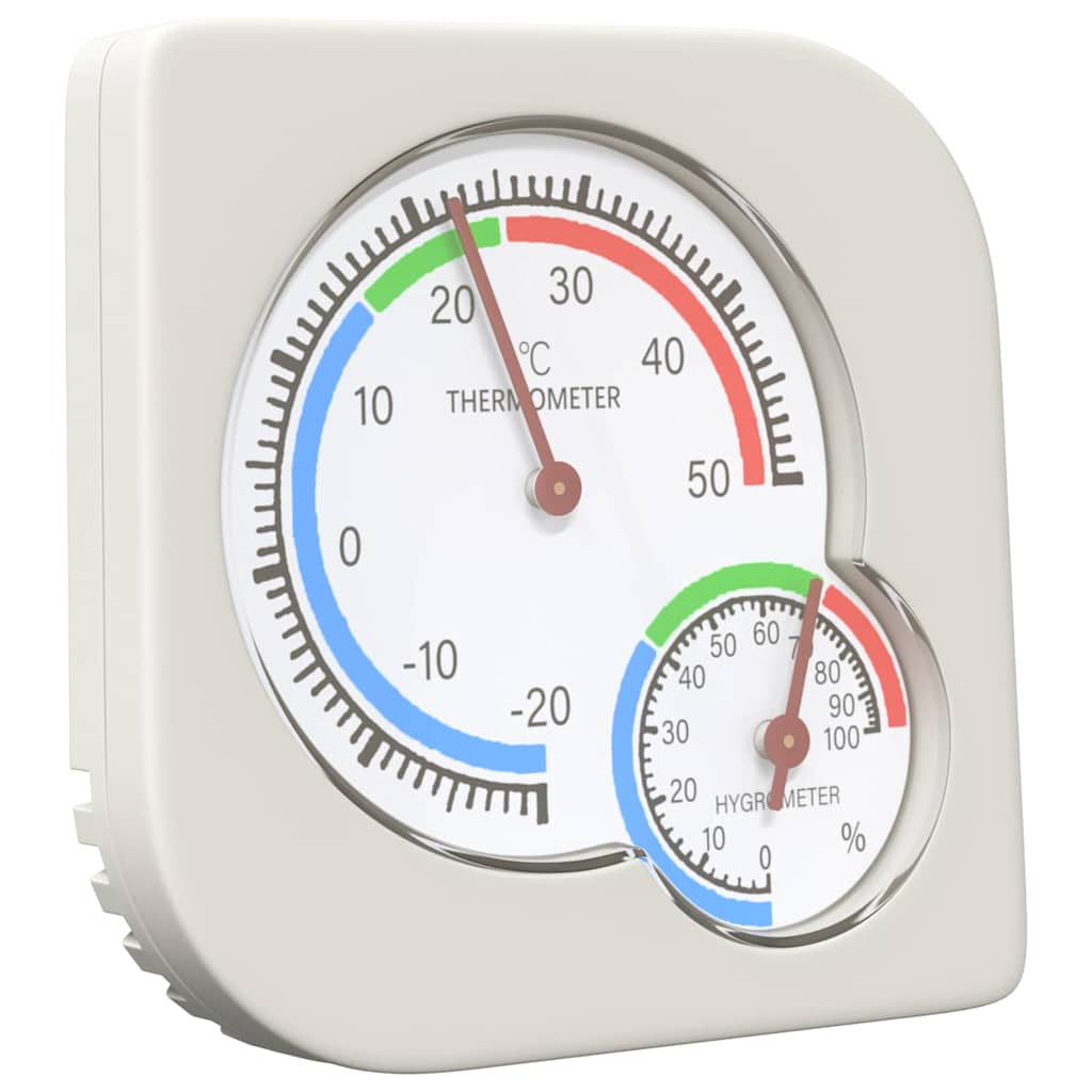Vidaxl thermo hygrometer wit 7,5 x 7,5 x 1,2 cm abs