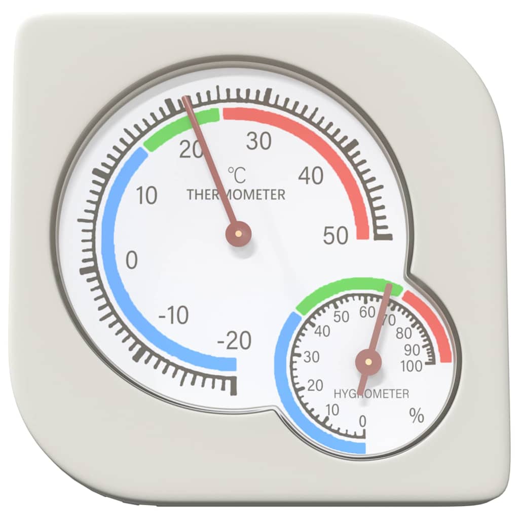 Vidaxl thermo hygrometer wit 7,5 x 7,5 x 1,2 cm abs