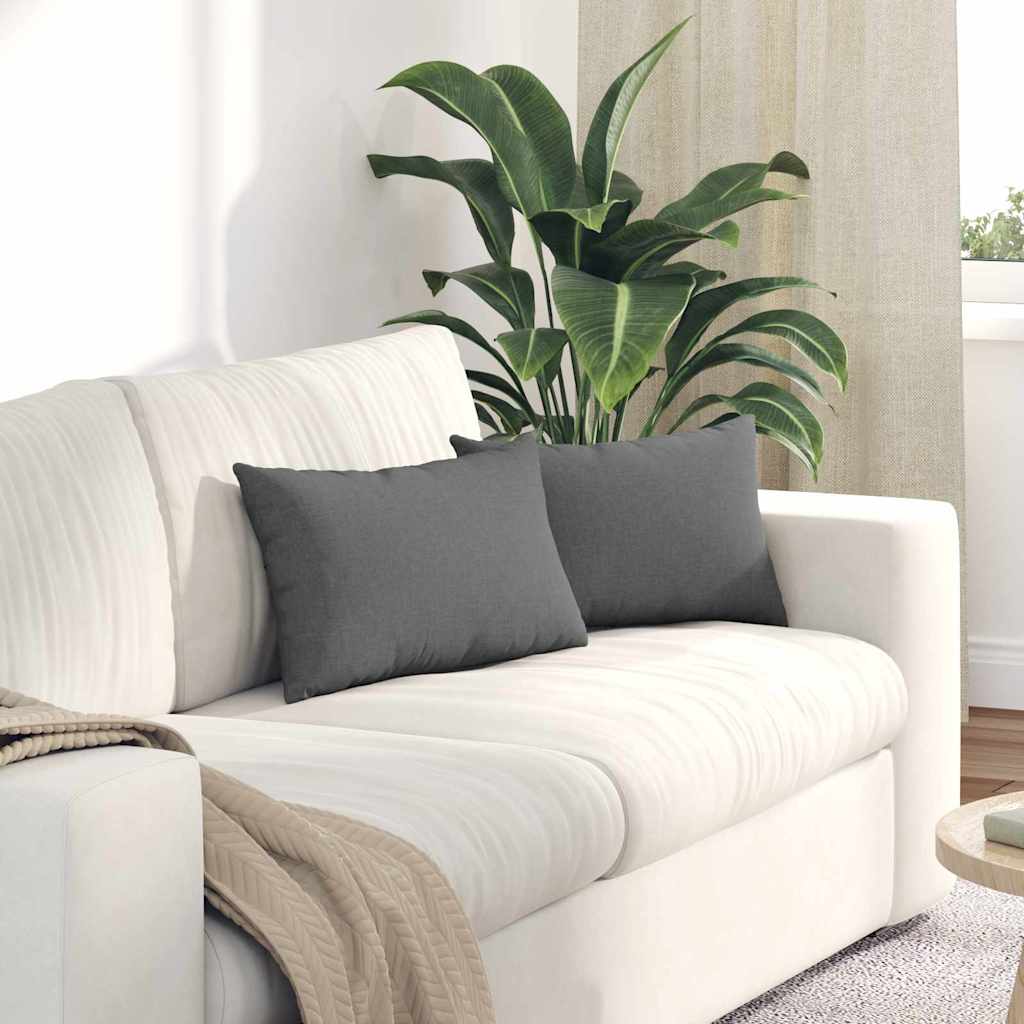 Vidaxl sofa kussens 2 pcs donkergrijs 50 x 30 cm stof