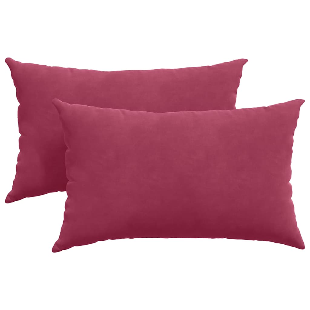 Vidaxl sofa kussens 2 stuks wijnrood 50 x 30 cm cordstof