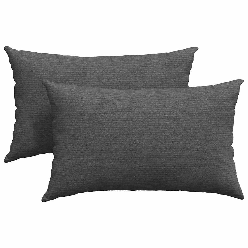 Vidaxl sofa kussens 2 stuks donkergrijs 50 x 30 cm cordstof