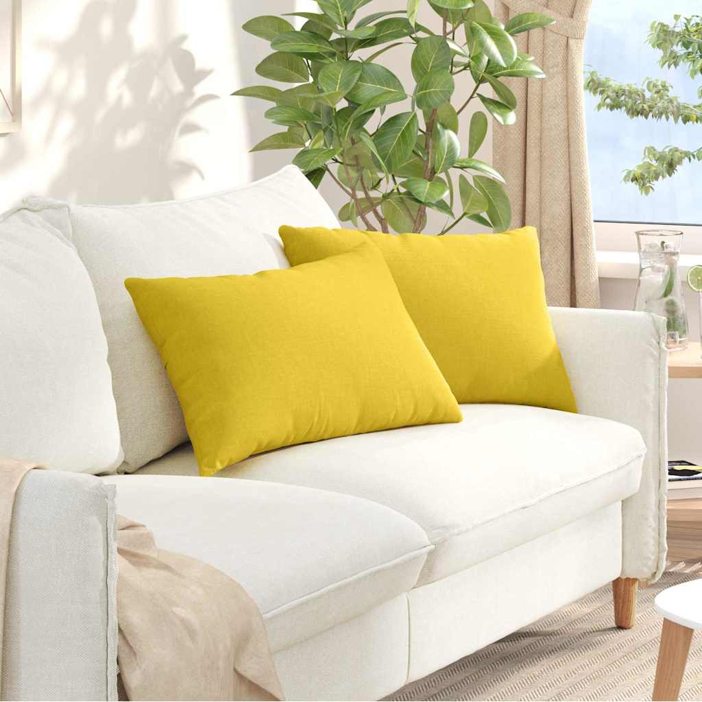 Vidaxl sofa kussens 2 pcs lichtgeel 60 x 40 cm stof