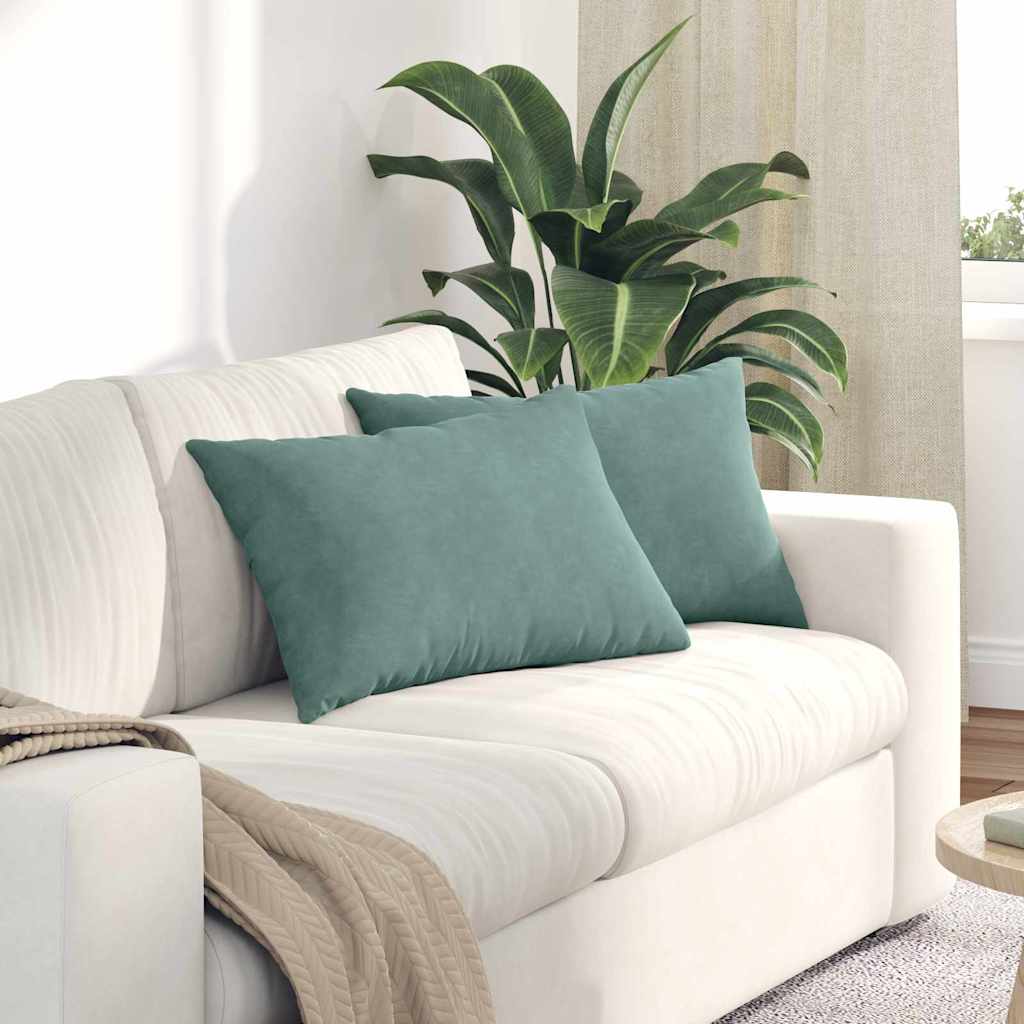 Vidaxl sofa kussens 2 stuks zeegroen 60 x 40 cm cordstof
