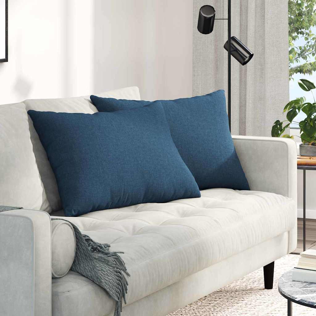 Vidaxl sofa kussens 2 pcs blauw 70 x 50 cm stof