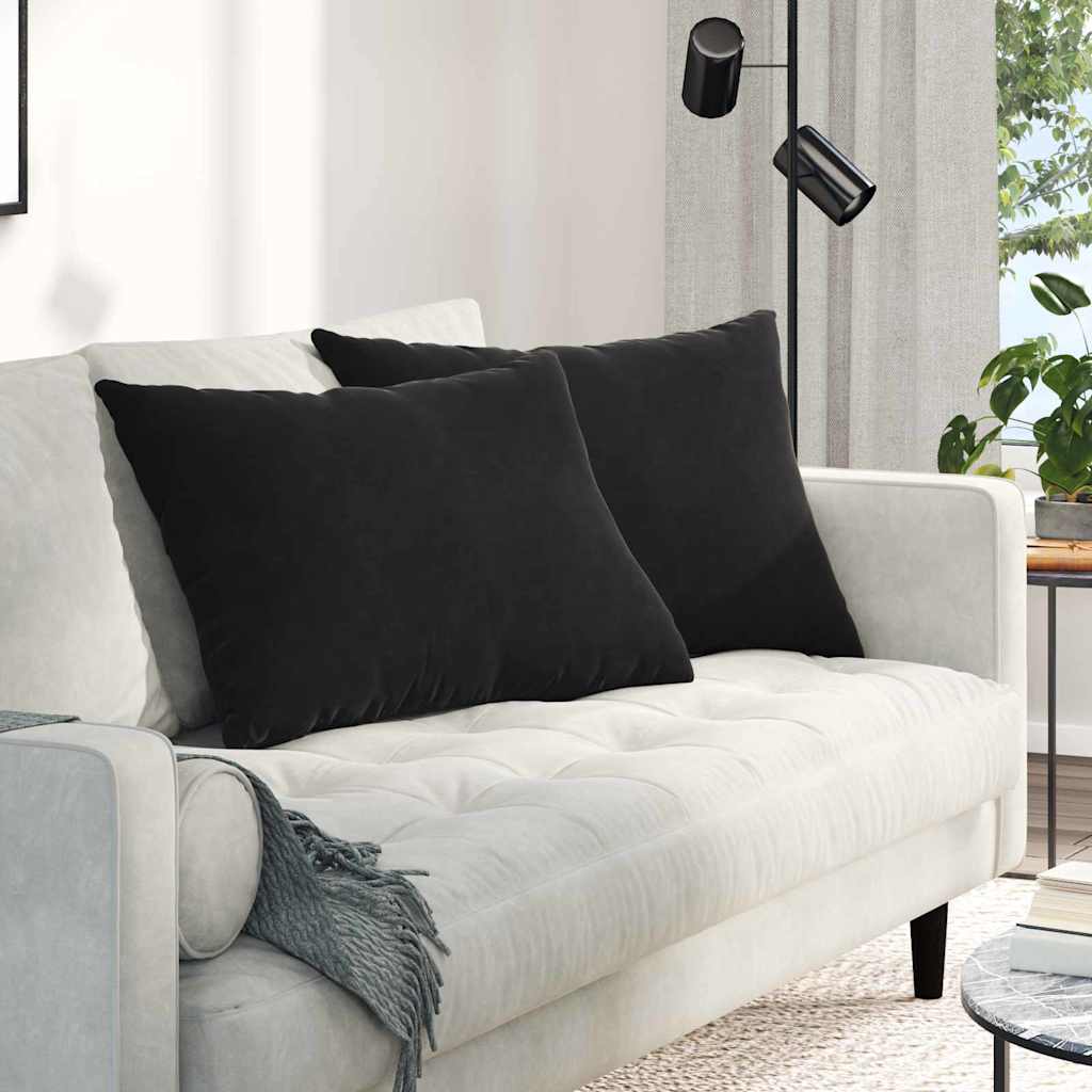 Vidaxl sofa kussens 2 stuks zwart 70 x 50 cm cordstof