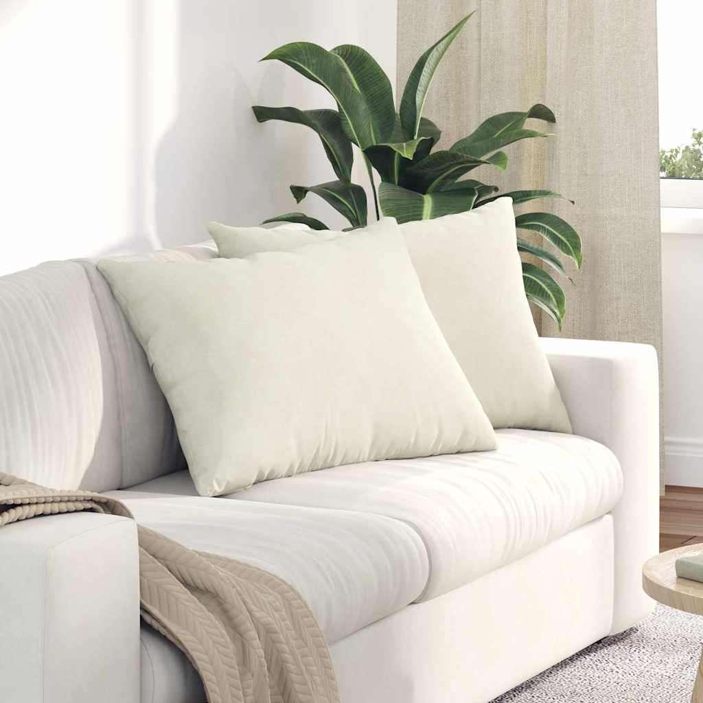 Vidaxl sofa kussens 2 stuks crème 70 x 50 cm cordstof