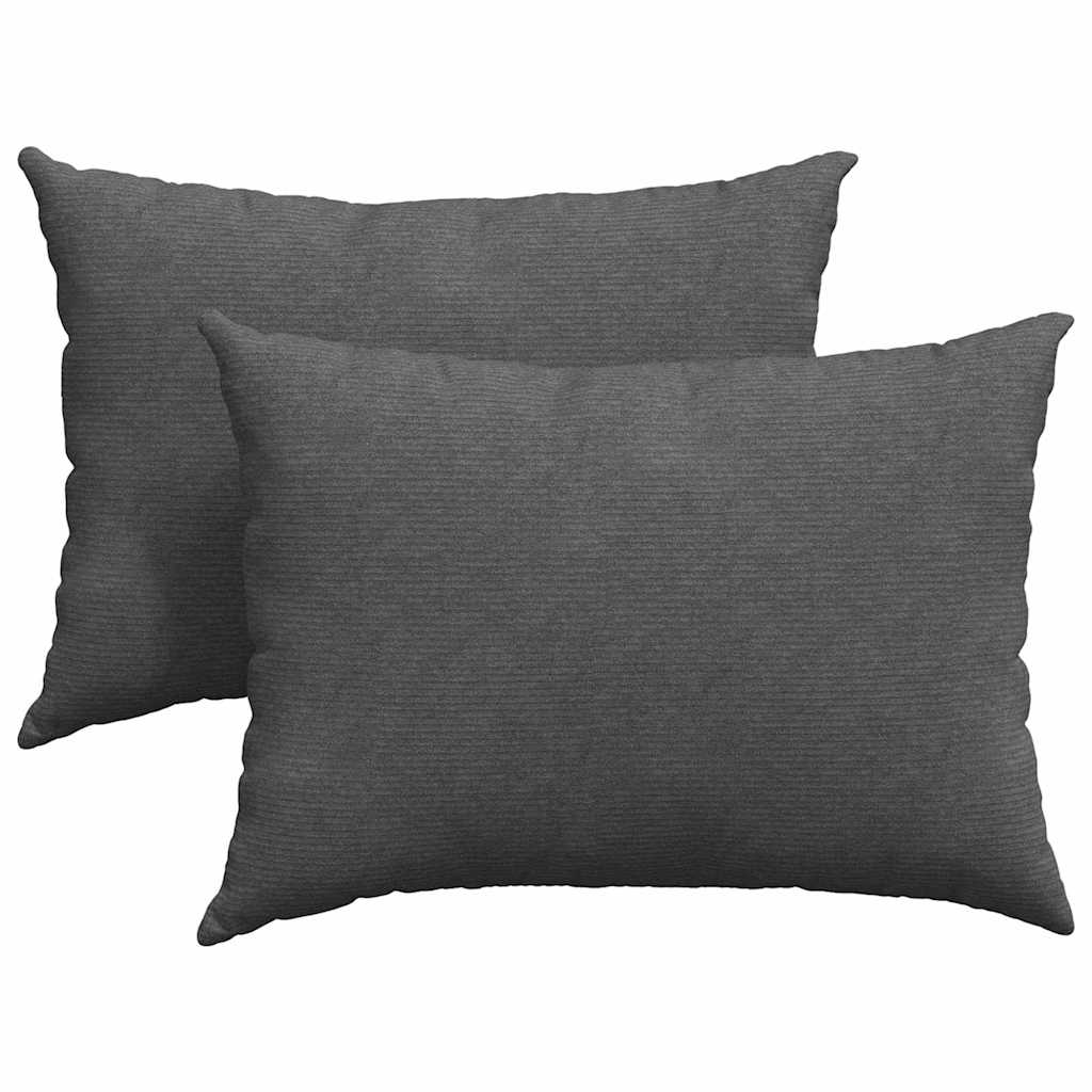 Vidaxl sofa kussens 2 stuks donkergrijs 70 x 50 cm cordstof