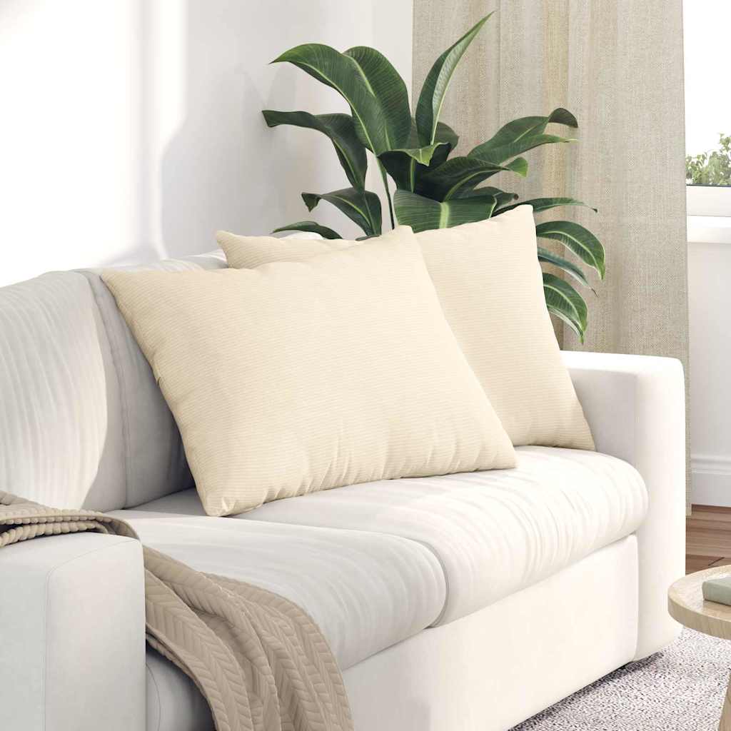 Vidaxl sofa kussens 2 stuks crème 70 x 50 cm cordstof