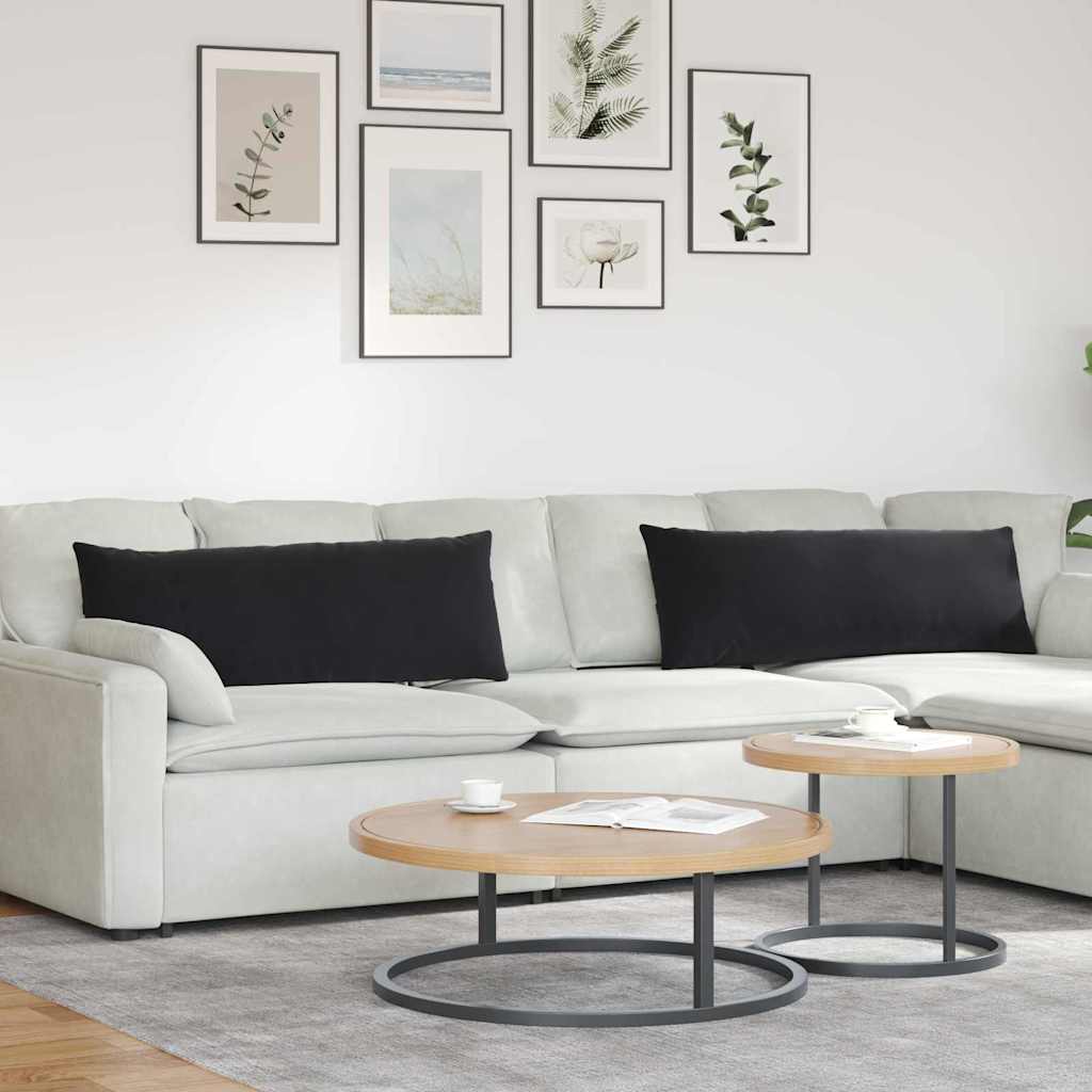 Vidaxl sofa kussens 2 stuks zwart 120 x 40 cm cordstof